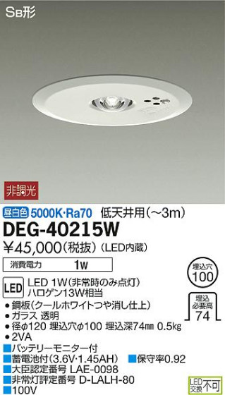 ʼ̿DAIKO ŵ LED  DEG-40215W