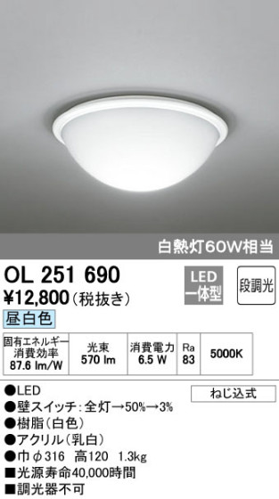 ODELIC ǥå LED 󥰥饤 OL251690 ᥤ̿