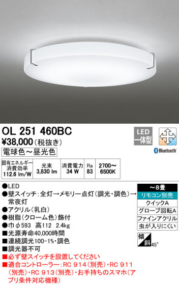 ODELIC ǥå LED 󥰥饤 OL251460BC ᥤ̿