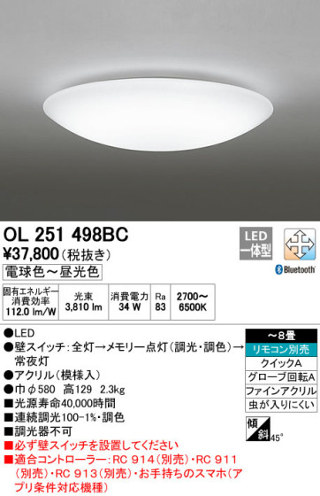 ODELIC ǥå LED 󥰥饤 OL251498BC ᥤ̿