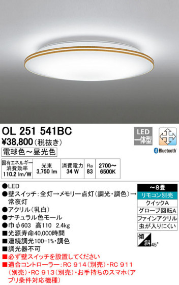 ODELIC ǥå LED 󥰥饤 OL251541BC ᥤ̿