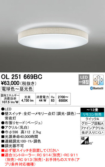 ODELIC ǥå LED 󥰥饤 OL251669BC ᥤ̿