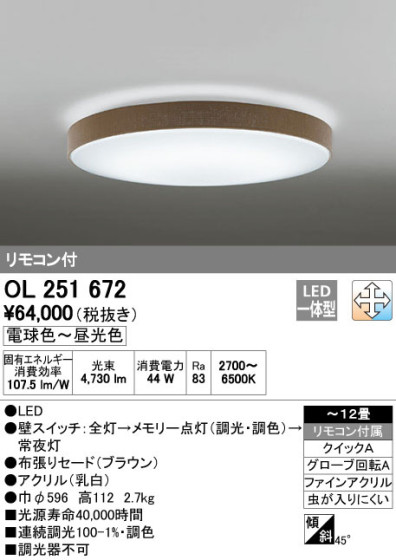 ODELIC ǥå LED 󥰥饤 OL251672 ᥤ̿