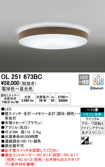 ODELIC ǥå LED 󥰥饤 OL251673BC ᥤ̿