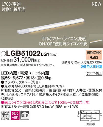 Panasonic ܾ LGB51022LG1 ᥤ̿