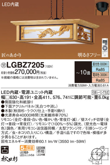 Panasonic ڥȥ饤 LGBZ7205 ᥤ̿