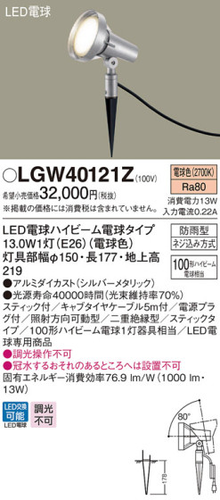 Panasonic ƥꥢ LGW40121Z ᥤ̿