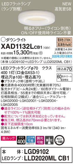 Panasonic 饤 XAD1132LCB1 ᥤ̿