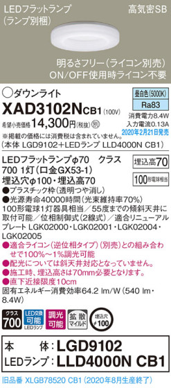 Panasonic 饤 XAD3102NCB1 ᥤ̿