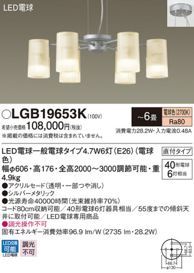 Panasonic ǥꥢ LGB19653K ᥤ̿