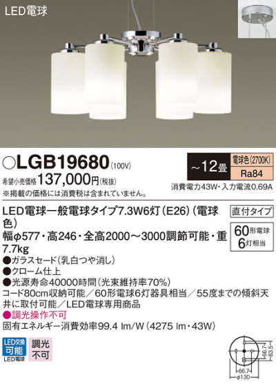 Panasonic ǥꥢ LGB19680 ᥤ̿