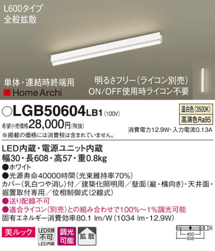 Panasonic 建築化照明 LGB50604LB1 メイン写真