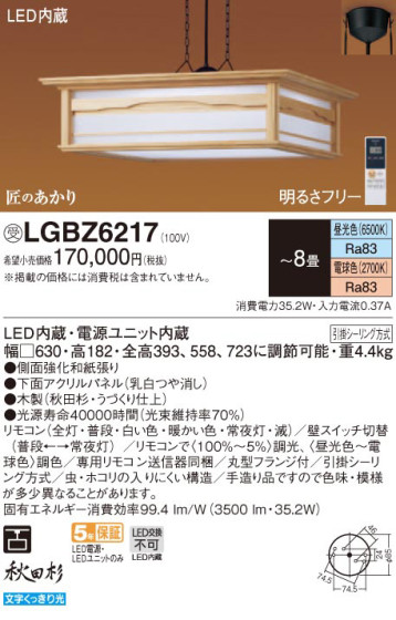 Panasonic ڥ LGBZ6217 ᥤ̿