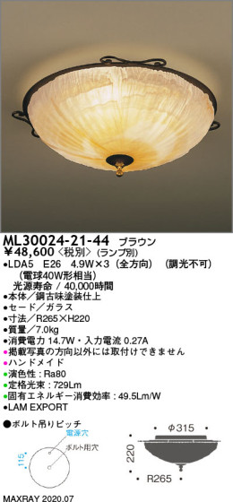 ޥå쥤 MAXRAY LED ML30024-21-44 ᥤ̿