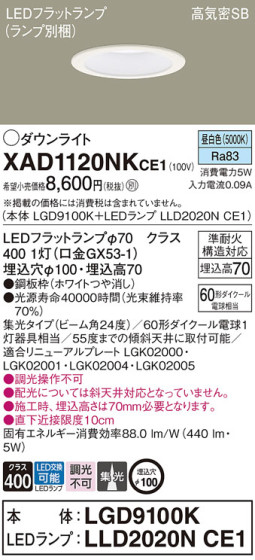 Panasonic 饤 XAD1120NKCE1 ᥤ̿