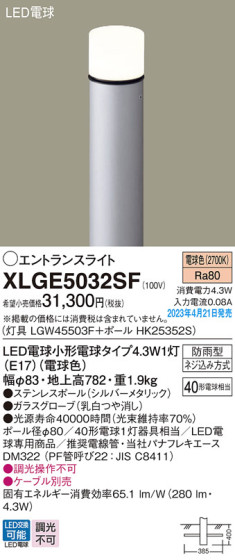 Panasonic ƥꥢ饤 XLGE5032SF ᥤ̿