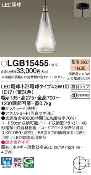 Panasonic ڥ LGB15455 ᥤ̿