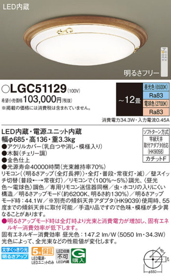 Panasonic 󥰥饤 LGC51129 ᥤ̿