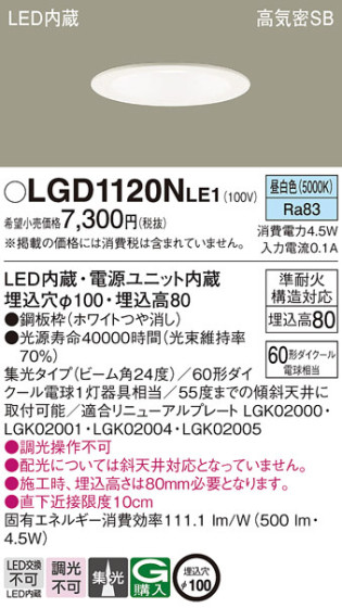 Panasonic 饤 LGD1120NLE1 ᥤ̿