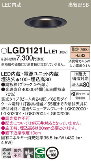Panasonic 饤 LGD1121LLE1 ᥤ̿
