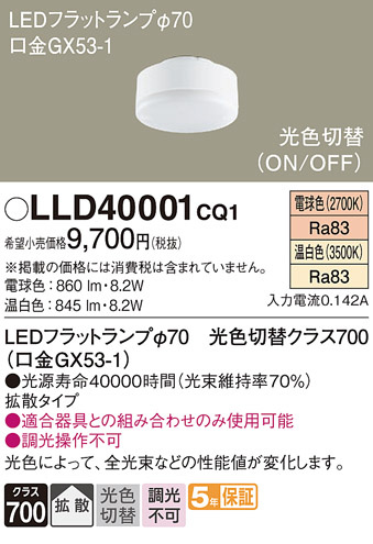 Panasonic  LLD40001CQ1 ᥤ̿