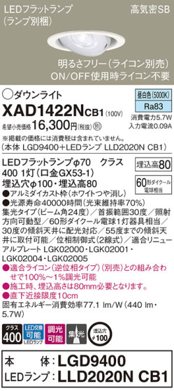 Panasonic 饤 XAD1422NCB1 ᥤ̿