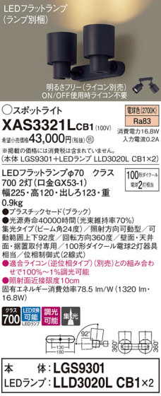 Panasonic ݥåȥ饤 XAS3321LCB1 ᥤ̿