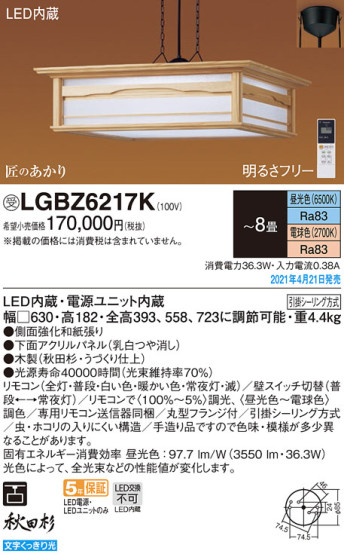 Panasonic ڥ LGBZ6217K ᥤ̿