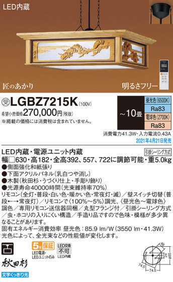Panasonic ڥ LGBZ7215K ᥤ̿