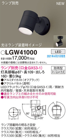 Panasonic ƥꥢݥåȥ饤 LGW41000 ᥤ̿