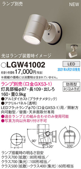 Panasonic ƥꥢݥåȥ饤 LGW41002 ᥤ̿