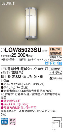 Panasonic ƥꥢ饤 LGW85023SU ᥤ̿